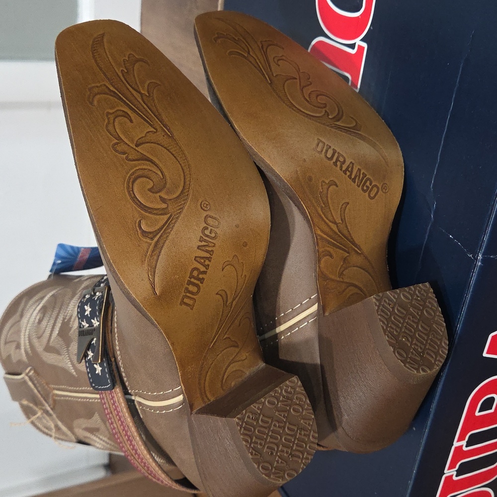 Durango Women's Tan Western Heeled Boots - Picture 8 of 12